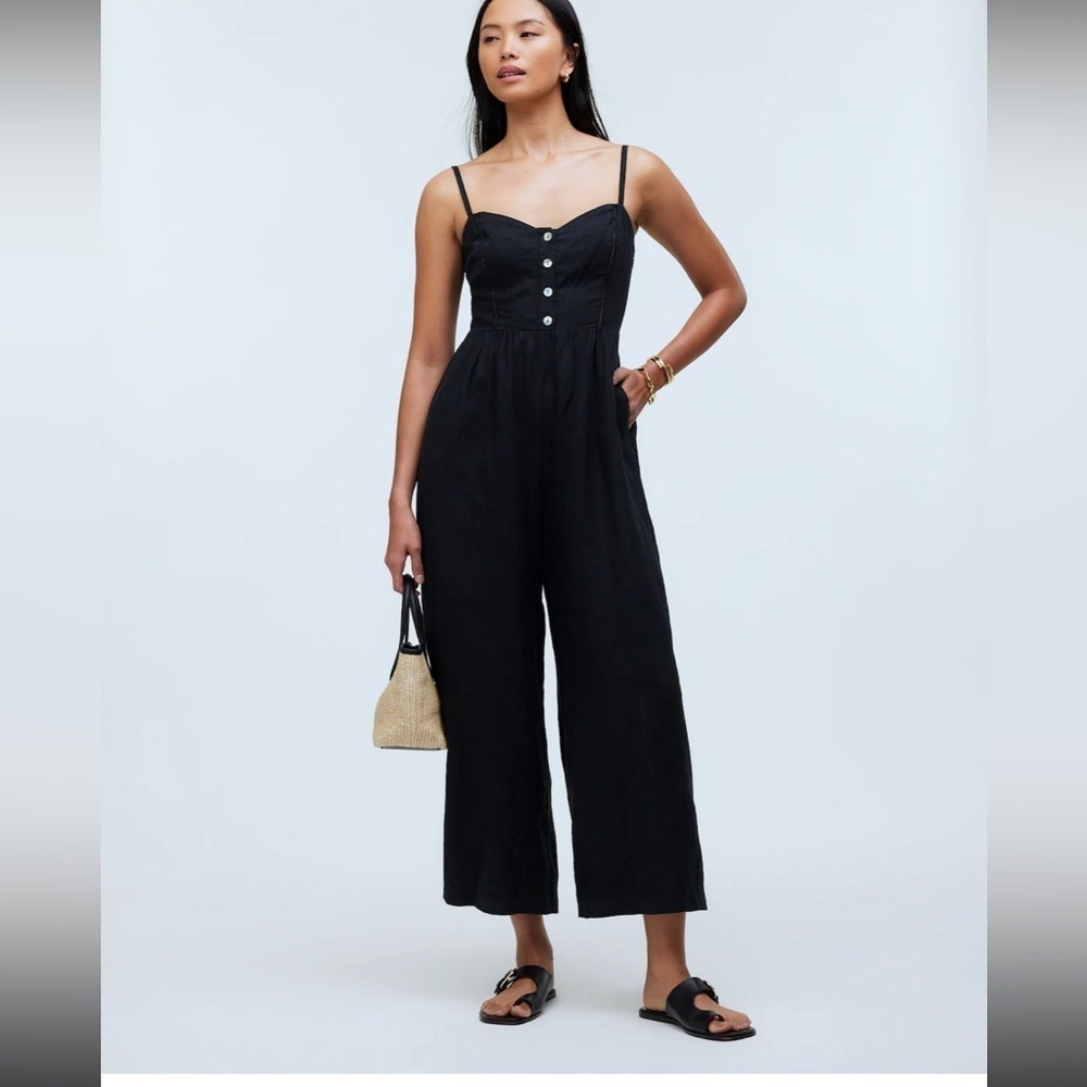Madewell Sleeveless Wide leg Jumpsuit in 100% Linen NWT
